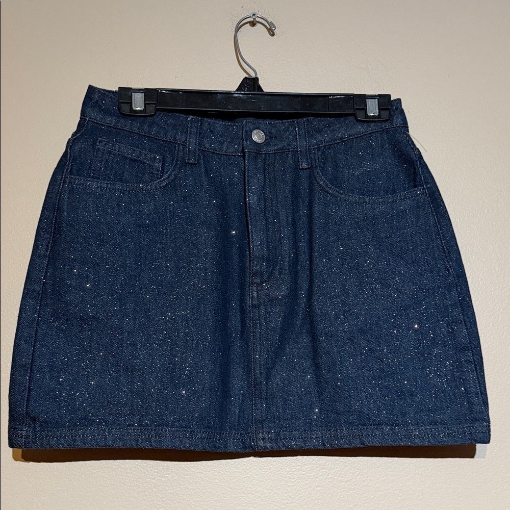 ASOS Dark Blue sparkling Mini Skirt